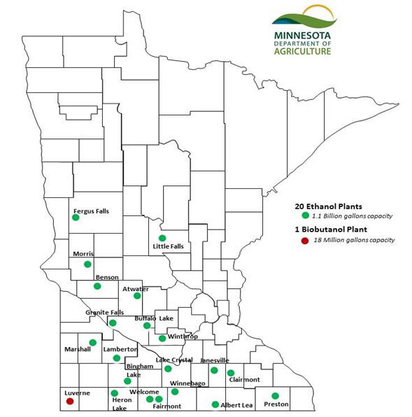 MN ethanol and biobutanol plants