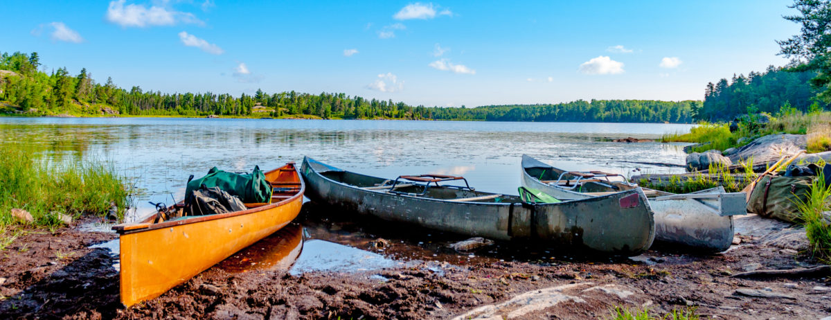 Boats on the edge of a lake