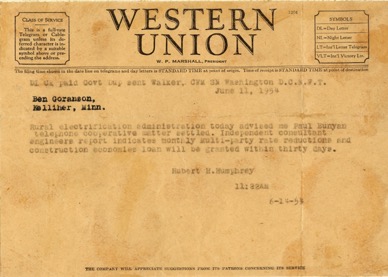 picture of Western Union telegram