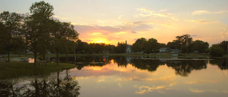 sunset over a lake